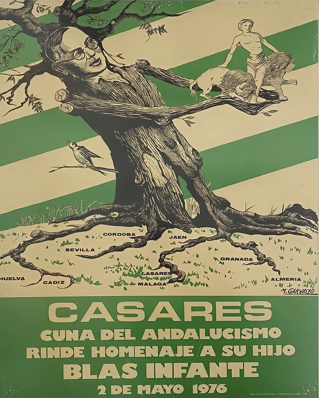 Cartel del homenaje a Blas Infante en Casares, el 2 de mayo de 1976 (Autor: Manolo Garvayo)