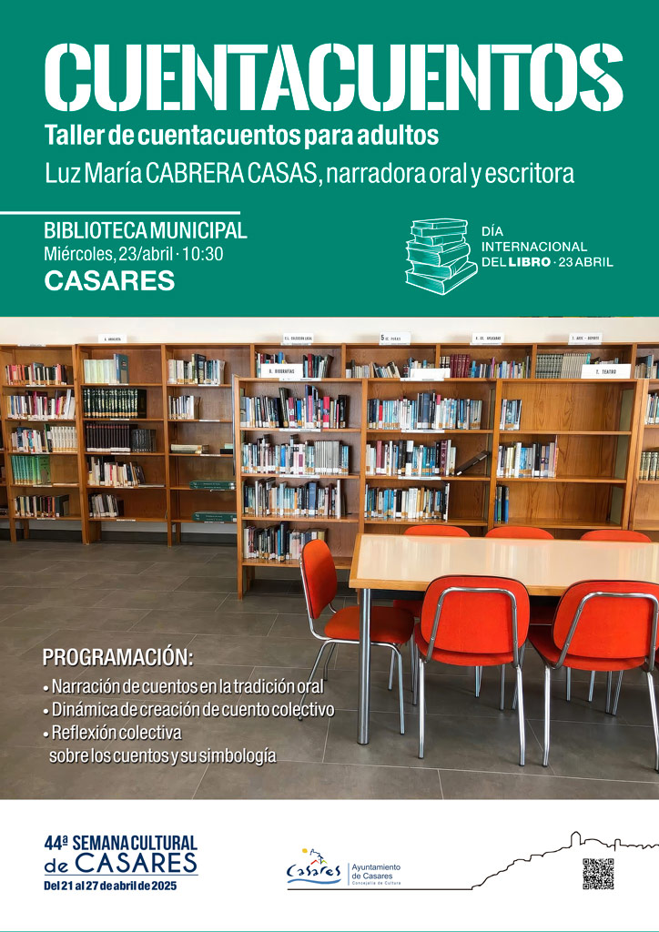 Taller de cuentacuentos para adultos con Luz Mª Cabrera Casas (44ª Semana Cultural de Casares, 2025)